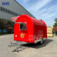 Mini camion de nourriture mobile rond équipé de machines à hamburgers, à glaces, à toasts et à boissons, remorque alimentaire pour entreprise personnelle