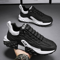 Vente en gros de baskets polyvalentes en cuir PU imperméable pour hommes, à blocs de couleur, pour toutes les occasions, chaussures décontractées en cuir PU pour hommes