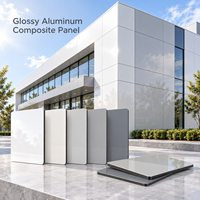 Panneau composite en aluminium brillant 1220x2440mm aspect marbre gris pour revêtement de comptoir de réception