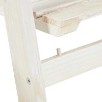 Support à plantes pliable à 2 niveaux en bois, étagère à fleurs à lattes, blanc délavé, pour intérieur, extérieur, balcon, jardin