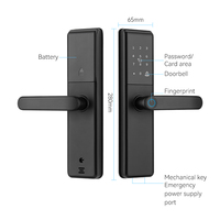 Harga pabrik Tuya TTlock kontrol aplikasi kartu kunci sidik jari pintar kunci pintu rumah pintar Passcode