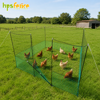 Clôture HPS ODM OEM non électrique en maille noire et verte pour poulets, installation facile, contrôle du territoire libre pour poulailler et pelouse