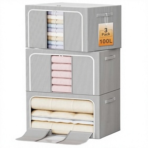 Große Aufbewahrungsbox mit Klarsichtfenster und Deckel, Faltbarer Schreibtisch-Organizer für Zuhause und Büro, Würfelförmige Behälter - Product Image 2