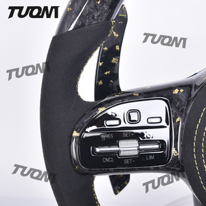 Volant LED en fibre de carbone forgé pour Mercedes Benz AM-G W126 S500 A180 ML350 GLS <span class=keywords><strong>350D</strong></span> X166 GLK W118 S320 GTS W204 - Product Image 6