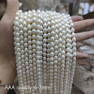 Wholesale 5-6mm Rice Pearl AAA White <strong>Beads</strong> Bulk Strand Loose Real for Women Jewelry - Product Image 4