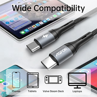 Câble USB-C vers USB-C (tressé en nylon et TPE) pour charge rapide AC-55 60W 5A, charge rapide PD pour ordinateur, téléphone, tablette