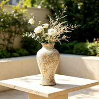 Vase en céramique de style Wabi-sabi, vintage, moderne et minimaliste, pour fleurs séchées, inspiré du zen, en grès, pour culture hydroponique, idéal pour les mariages