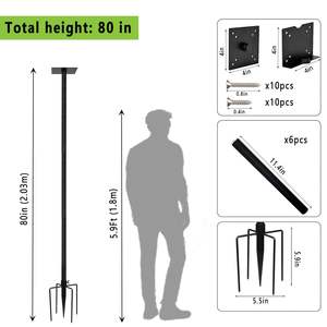 Комплект регулируемых универсальных монтажных постов для птиц, 80 дюймов - Product Image 2