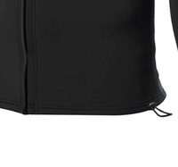 DIVESTAR jaket kain profesional pria, 2mm hitam ritsleting depan lengan panjang berselancar Wetsuit atas Super regang tahan air