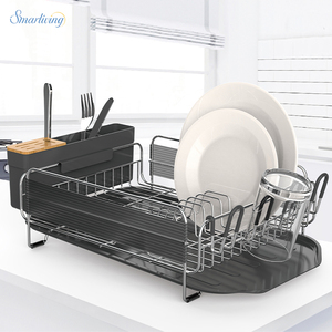 Escurridor de platos desmontable, accesorios de cocina, estante de almacenamiento de platos, estante de secado de platos con taza de cubiertos - Product Image 1