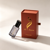 Boîte cadeau rigide personnalisée en gros avec logo estampé or pour flacon d'huile de parfum Oud Arabe, emballage pour huile essentielle Attar