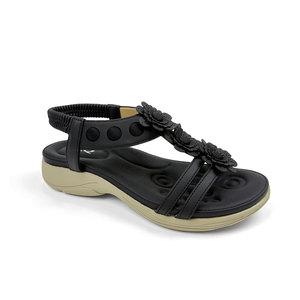 HLS2025 Summer Fashion Women's <strong>Shoes</strong> Elastic <strong>Ankle</strong> <strong>Strap</strong> Open Toe Floral Design Comfortable slippers Women's <strong>Flat</strong> Outdoor Sandal - Product Image 3