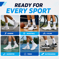 Chaussettes de sport personnalisées respirantes et douces, chaussettes athlétiques en coton tricoté écologiques, chaussettes de basket-ball et de course à pied de couleur unie, logo personnalisé