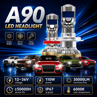 Projecteur Mini Xview A90 110W 30000LM en Gros, Lentille de Phare LED H4 H7 9005 9006 à Faisceau Focalisé, Lumières LED pour Auto Phares