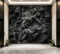 Wallpaper Tekstur Batu Abu-abu Tua Latar Belakang Mural Tekstur Batu Hitam