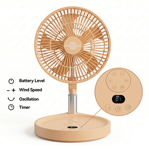 Ventilador <span class=keywords><strong>de</strong></span> Camping Eléctrico Recargable y Plegable con Control Remoto, Luces LED y Motor sin Escobillas - Ideal para Uso en Exteriores y Hoteles - Product Image 2