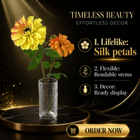 Tiges de fleurs de chrysanthème en soie artificielle, réalistes, faites à la main, modernes, respectueuses de l'environnement, arrangement floral durable