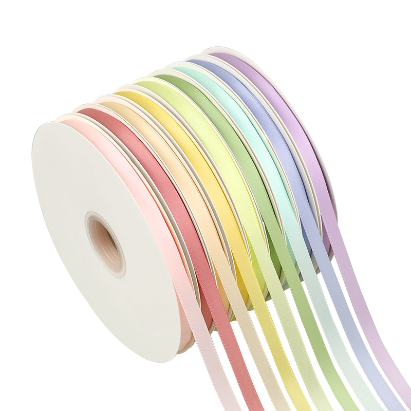 Hot Sale Low Price 100 Yards Candy Colors Solid Custom Gift Ribbons Roll Wholesale 10mm Polyester Ribbon with logo for Gift