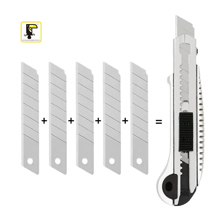 פופולרי סגנון שינוי מהיר חיתוך נייר הזזה להב תיבת חותך סכין שירות פלסטיק ABS עם 5 להבים