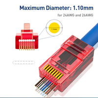 Connecteur RJ45 Cat6 ZOERAX à passage direct 8P8C, fiche modulaire multicolore pour l'installation de câbles réseau UTP