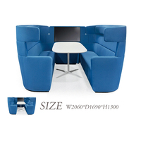 Canapé modulaire pour salle d'attente, cabine de réunion, bureau acoustique privé, pod de réunion pour espace public, moderne avec ensemble de table de bureau