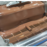 Machine de tempérage et d'enrobage de chocolat de haute qualité avec tunnel de refroidissement, petite machine manuelle d'enrobage de dattes