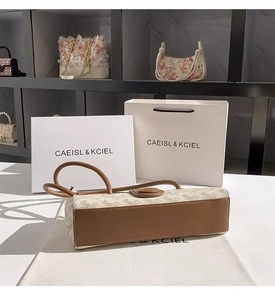 2024 thiết kế mới tinh tế nhỏ của phụ nữ túi xách cao cấp hai Xử lý mở đóng cửa mềm bền polyester lót nhà máy - Product Image 4