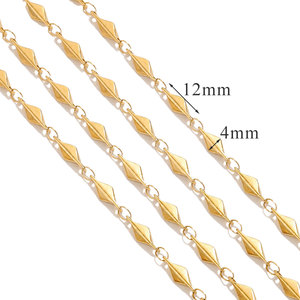 สร้อยคอรูปทรงข้าวหลามตัดทำมือสุดหรู |   สร้อยคอสแตนเลสสตีลเคลือบทอง 18K สำหรับทำเครื่องประดับ - Product Image 4