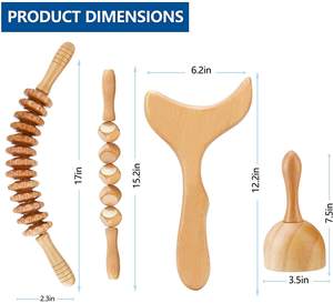 4er Pack Holz therapie Lymph drainage Massage werkzeuge Body Shaping Kit - Product Image 6