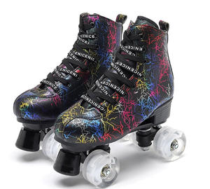 Patins <span class=keywords><strong>à</strong></span> roulettes Ruidongle Quad, hauts, double rangée, cuir artificiel, plaques en aluminium CNC, vitesse, derby, patinage artistique, unisexe, adulte - Product Image 2