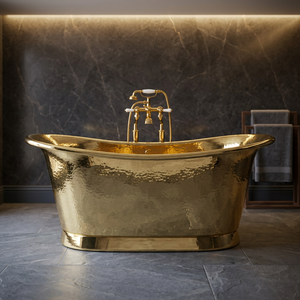 Baignoire autoportante en cuivre CH-799, couvercle irrégulier de luxe en laiton écologique pour adultes, artisanat indien Uttar - Product Image 1