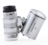 MG 10081-4A 60X Mini Pocket Handheld Microscope Magnifying Glass Magnifier With LED Light