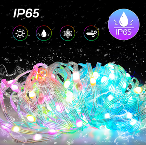 Guirlandes lumineuses LED RGB intelligentes pour l'intérieur/l'extérieur, imperméables, pour Noël, musique, USB/WiFi, télécommande, application, guirlandes lumineuses féériques pour le jardin - Product Image 4