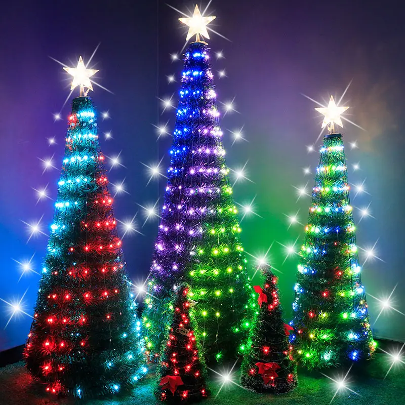 2022 New Arrival Popular RGB Color APP Control Led Christmas Tree DIY Holiday Decoration Led Light Christmas Tree