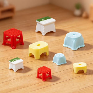 Miniature Paysage Créatif Tabouret Pliant Modèle Maison de Poupée DIY Décorations Accessoires Mini Résine Style Dessin Animé Bureau - Product Image 1