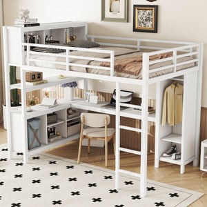 <span class=keywords><strong>Lit</strong></span> mezzanine jumeau avec bureau et étagère de rangement <span class=keywords><strong>Lit</strong></span> mezzanine jumeau avec armoire et armoire <span class=keywords><strong>Lit</strong></span> mezzanine à cadre en métal - Product Image 3