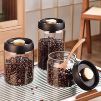 Pot à café en verre sous vide / Bocal à café en verre borosilicate / Contenant hermétique