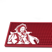 Tapis anti-gouttes de bar promotionnel en PVC souple écologique Captain Morgan, avec logo personnalisé en relief