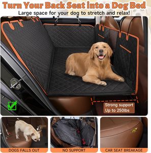 Funda Protectora para Asiento de Coche para Perros, Impermeable, Negra, Marca OEM Oxford, con Base Rígida, Ventana de Malla, Hamaca para Mascotas, Protector de Asiento Trasero para SUV, Ecológica - Product Image 3