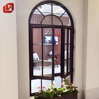 Ventanas abatibles de aluminio con decoración arqueada de estilo francés Retro NOCO para Villa y Hotel