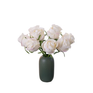 ดอกกุหลาบประดิษฐ์ CallaFloral ก้านเดี่ยว สีขาวชมพู ทำด้วยมือ สำหรับตกแต่งงานแต่งงานและบ้าน - Product Image 5