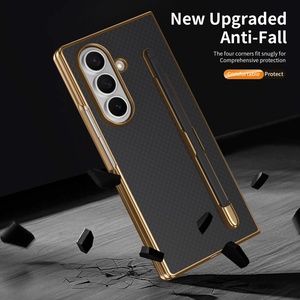 Advanced Carbon Fiber Texture Phone Case for Samsung <b>Fold</b> 8 4 5 6 7 With Stylus Front <b>Screen</b> Protector Plating Shockproof Cover - Product Image 4
