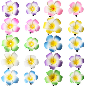 Offre Spéciale hawaïenne artificielle Plumeria mousse <span class=keywords><strong>fleur</strong></span> <span class=keywords><strong>pince</strong></span> à cheveux pour mariée mariage fête coiffure décoration de la maison - Product Image 5