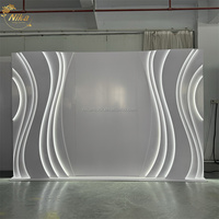 NIKA Décoration de scène de mariage personnalisée en PVC acrylique blanc en forme de S avec éclairage LED