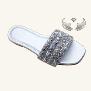 High-quality <b>Summer</b> Wholesale Flats Sandals for Women and Ladies - Breathable, Shiny with Crystal Rhinestones - Women's <b>slippers</b> - Product Image 3