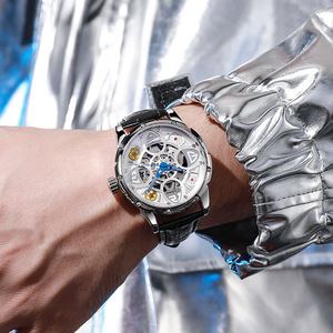 <span class=keywords><strong>Montre</strong></span> Homme Authentique à Succès Mondial, Étanche, Mécanique Automatique, Sportive, Lumineuse, avec Design <span class=keywords><strong>Paul</strong></span> Trèfle à Quatre Feuilles et Cadran Creux - Product Image 3