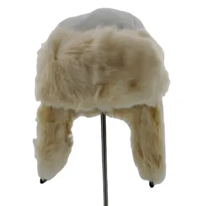 偽の毛皮とカスタム冬ロシアスタイルのマイクロフリーストラッパー帽子