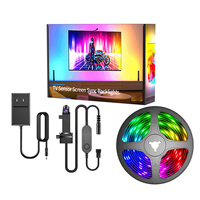 DELIGHTING Capteur de couleur RGBIC, rétroéclairage LED en cuivre 3,8 m avec USB/Sync Box pour téléviseurs 55-65 pouces et PC, jeux et films