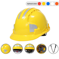 Casque de sécurité industriel minier Dolnesrn AQM CE EN397 V Type Five Rib avec bande réfléchissante et 4 points de suspension