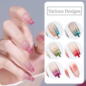 MyBeautyNails Gel X Soft Gel Tips <span class=keywords><strong>Faux</strong></span> <span class=keywords><strong>Ongles</strong></span> en Gel Effet Jelly à Presser Aura Ombre Cat Eye French Press-on - Product Image 4